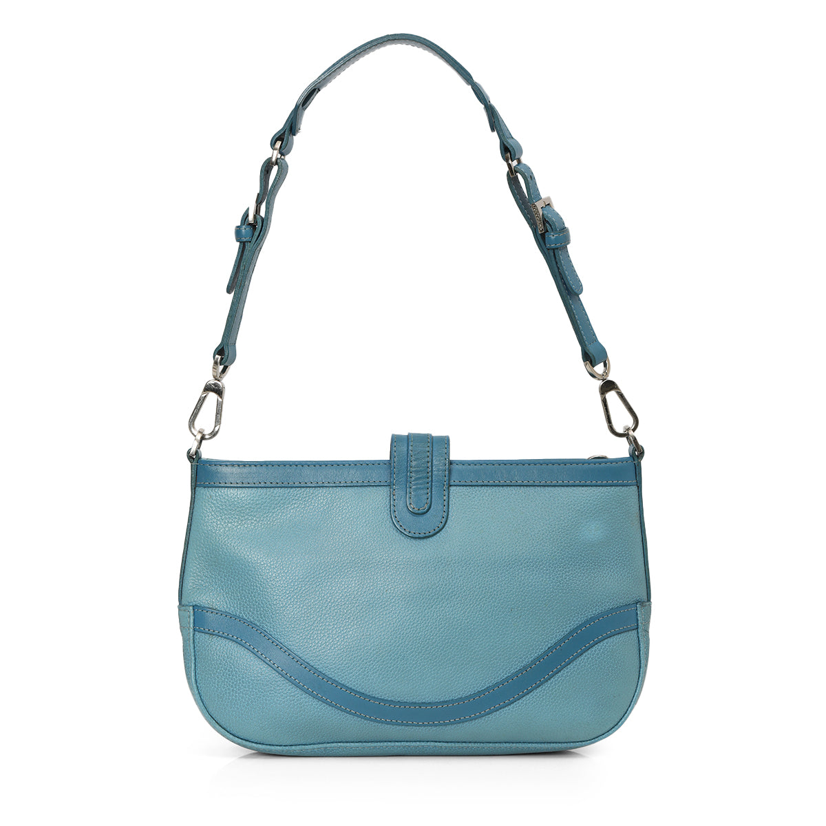 Blue Leather Shoulder Bag One Size