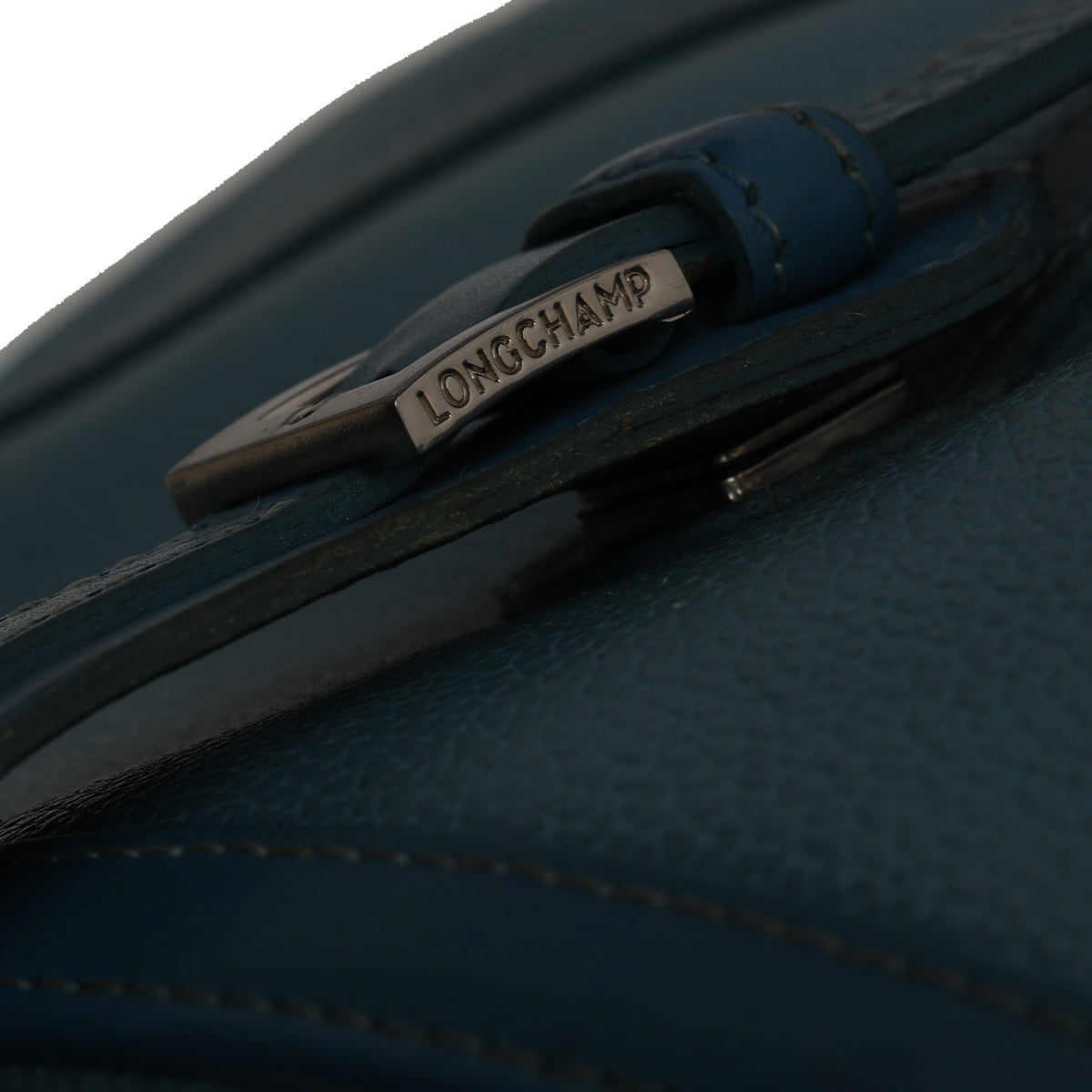 Blue Leather Shoulder Bag One Size