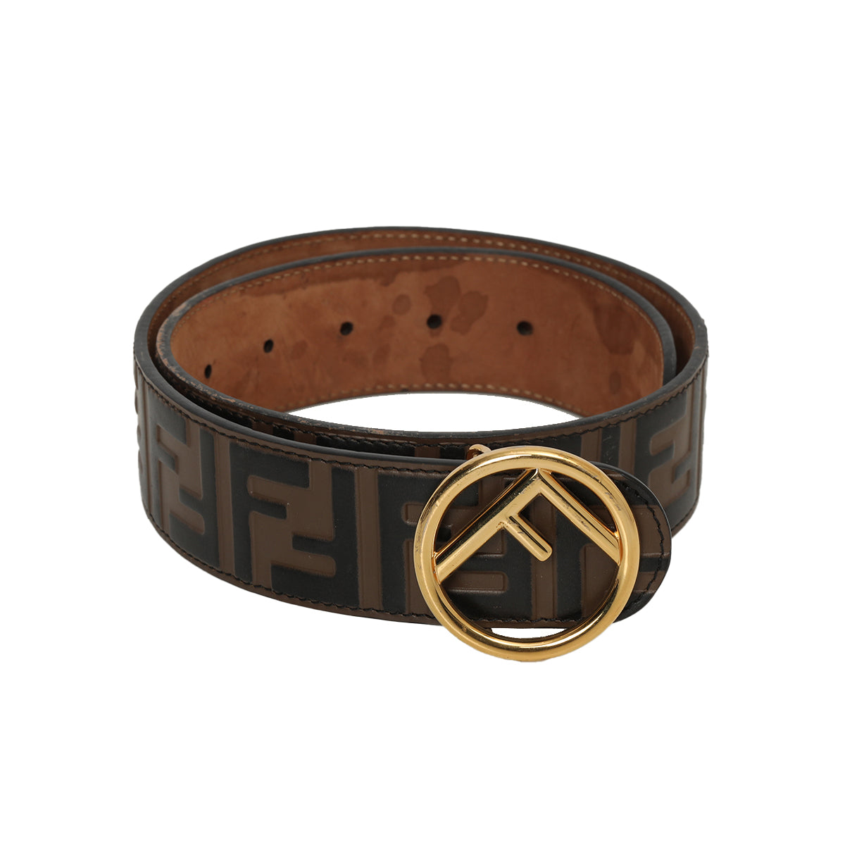 F is Fendi Belt Monogram Embossed Belt Size: 28