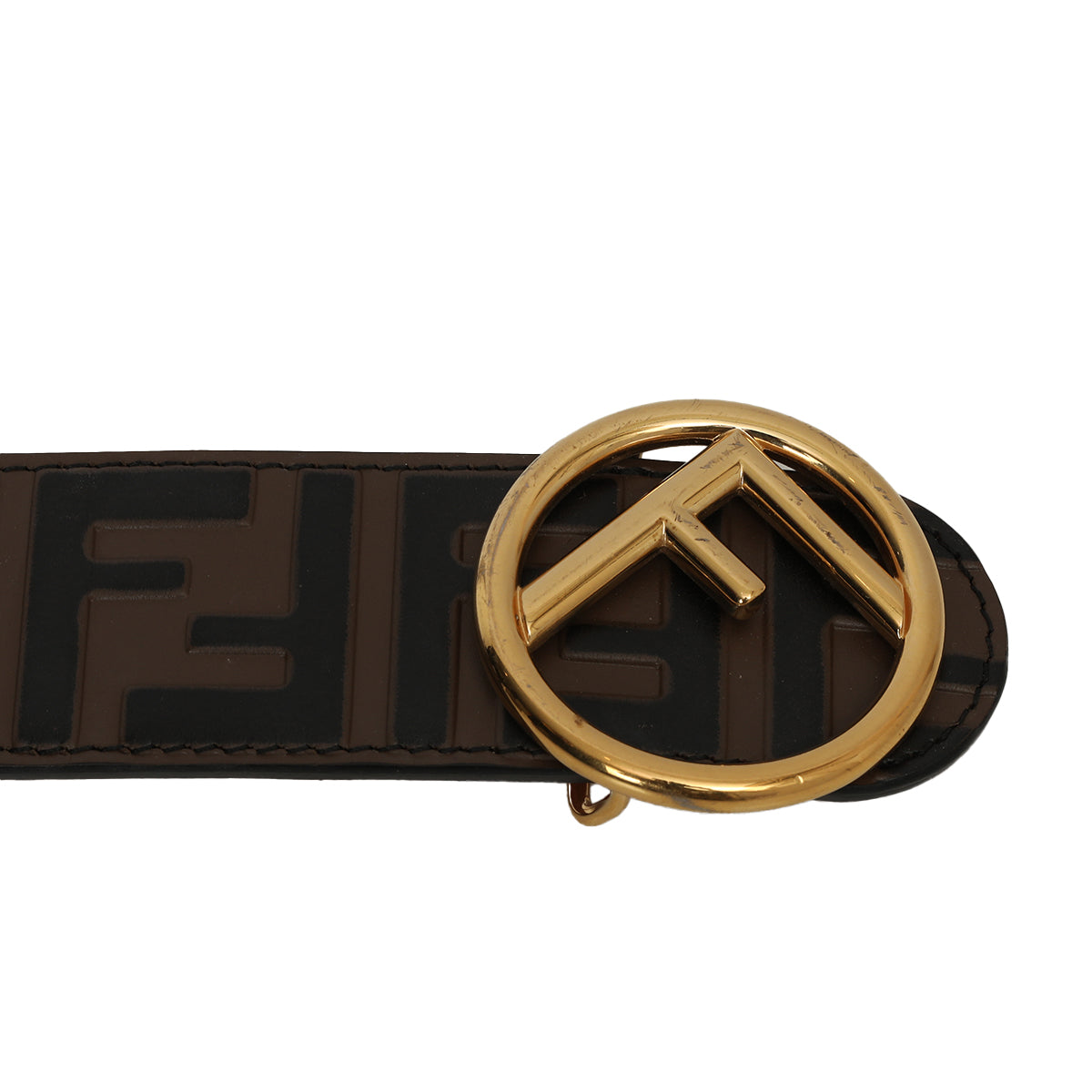F is Fendi Belt Monogram Embossed Belt Size: 28