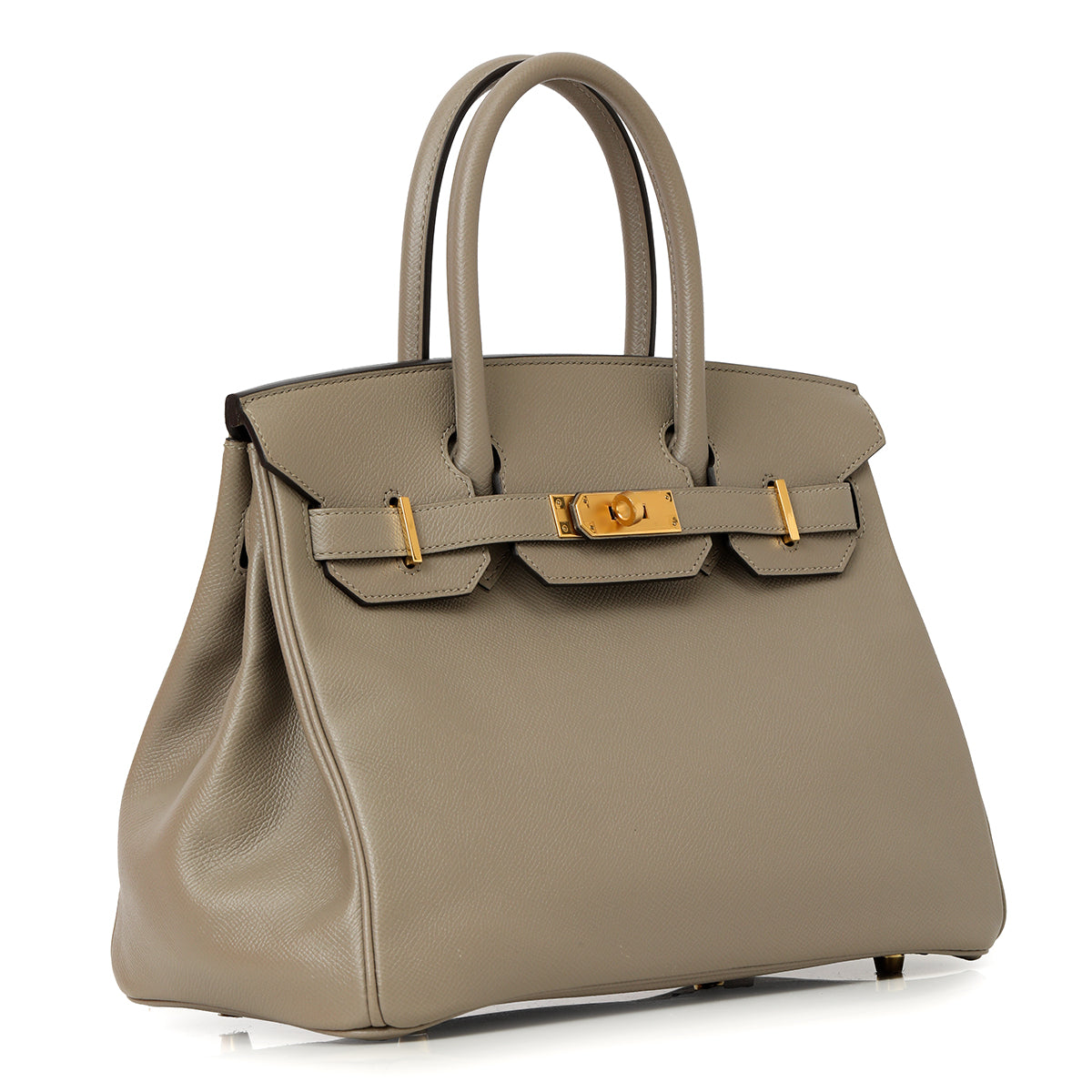 Birkin 30, Grey Chevre Epsom Leather with Gold Hardware