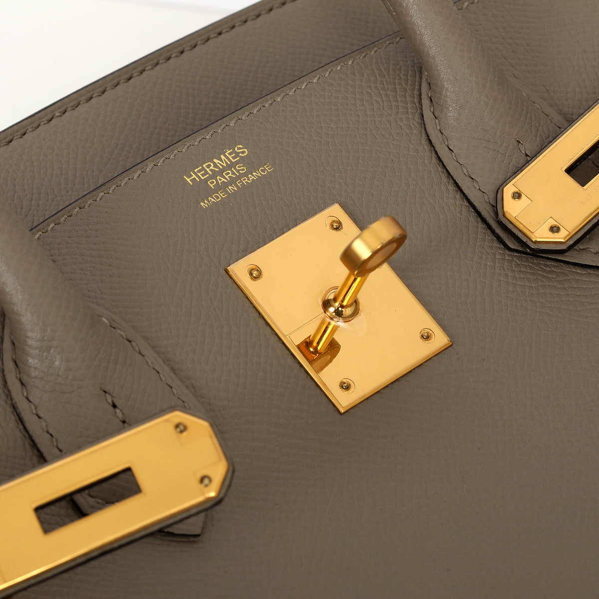 Birkin 30, Grey Chevre Epsom Leather with Gold Hardware