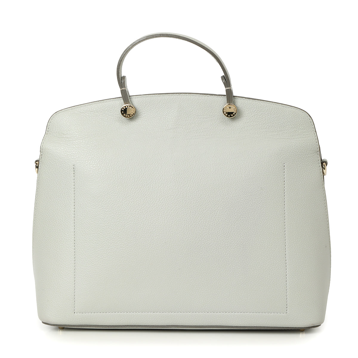White Leather Small My Piper Top Handle Bag