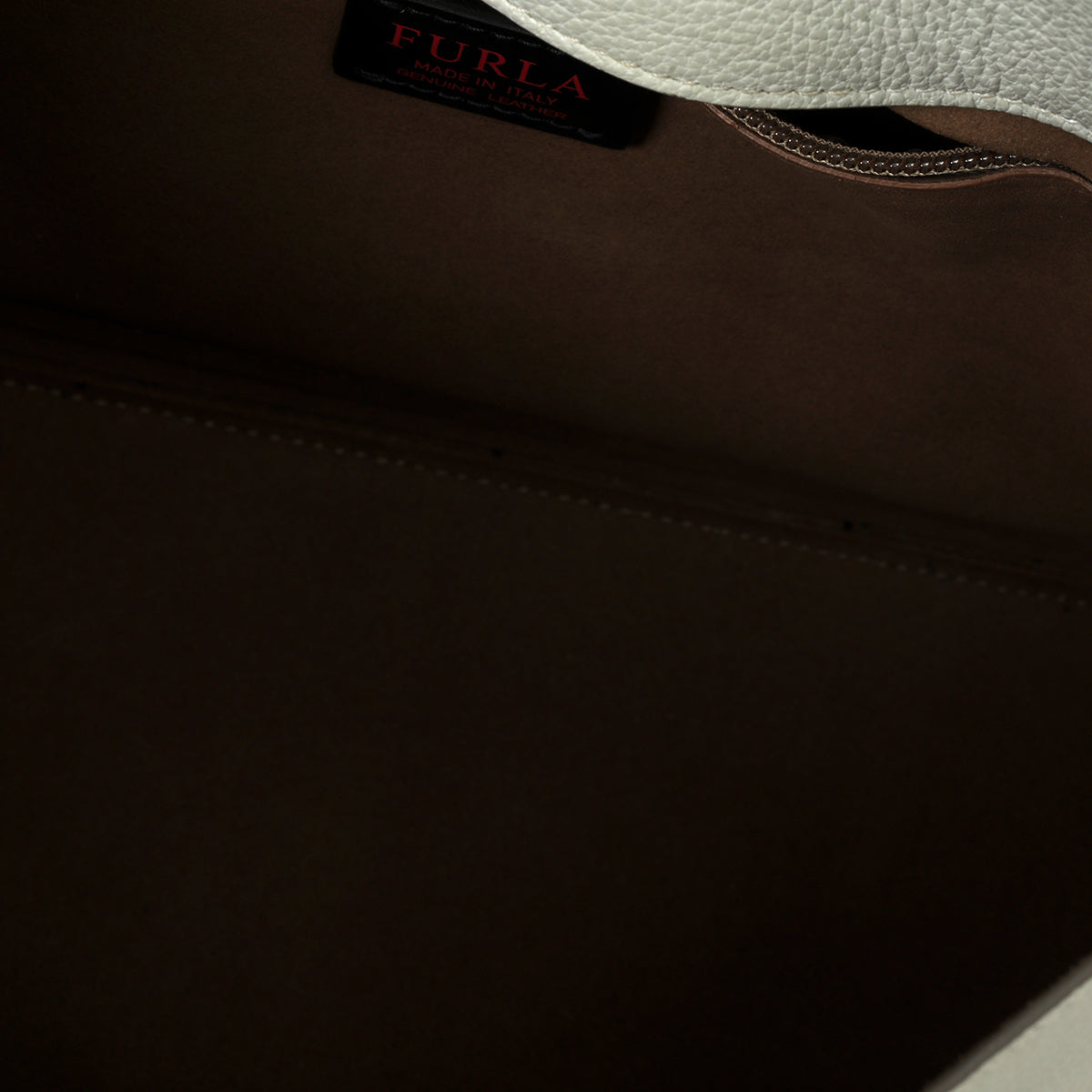 White Leather Small My Piper Top Handle Bag