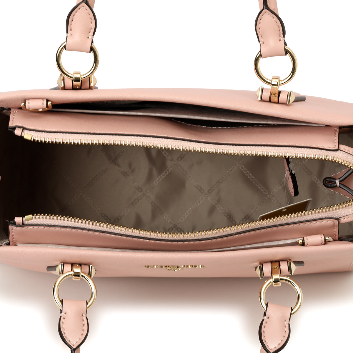 Color-Block Saffiano Leather Hand Bag