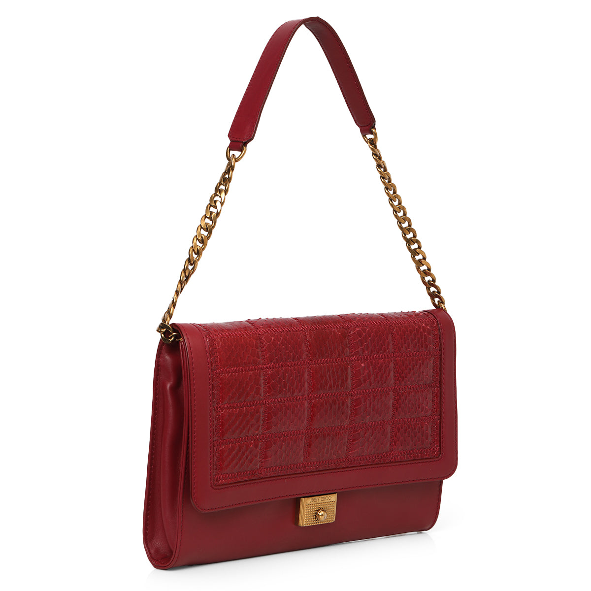 Chain - Link Leather Cassie Shoulder Bag Medium