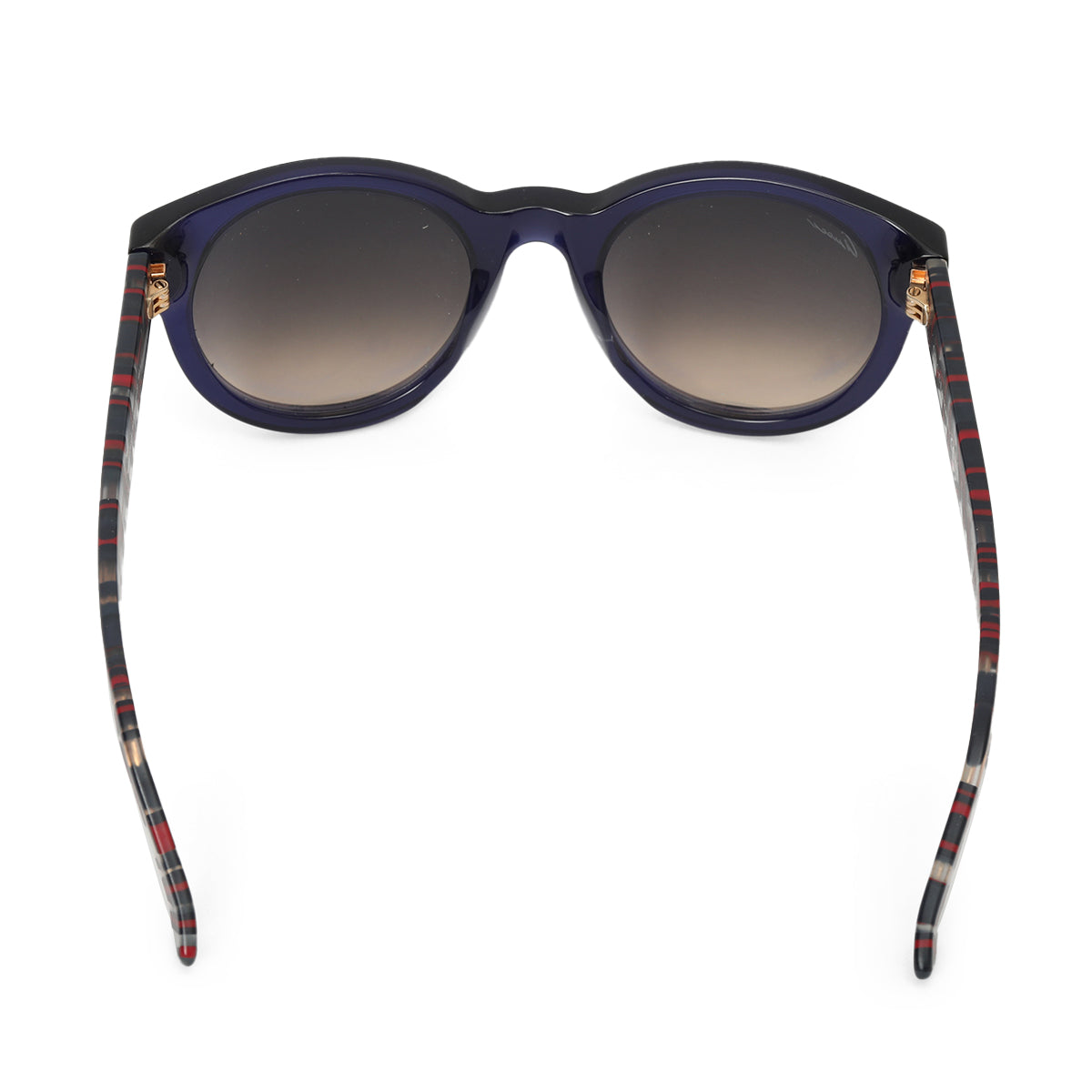 Round Frame Blue Tinted Sunglasses One Size