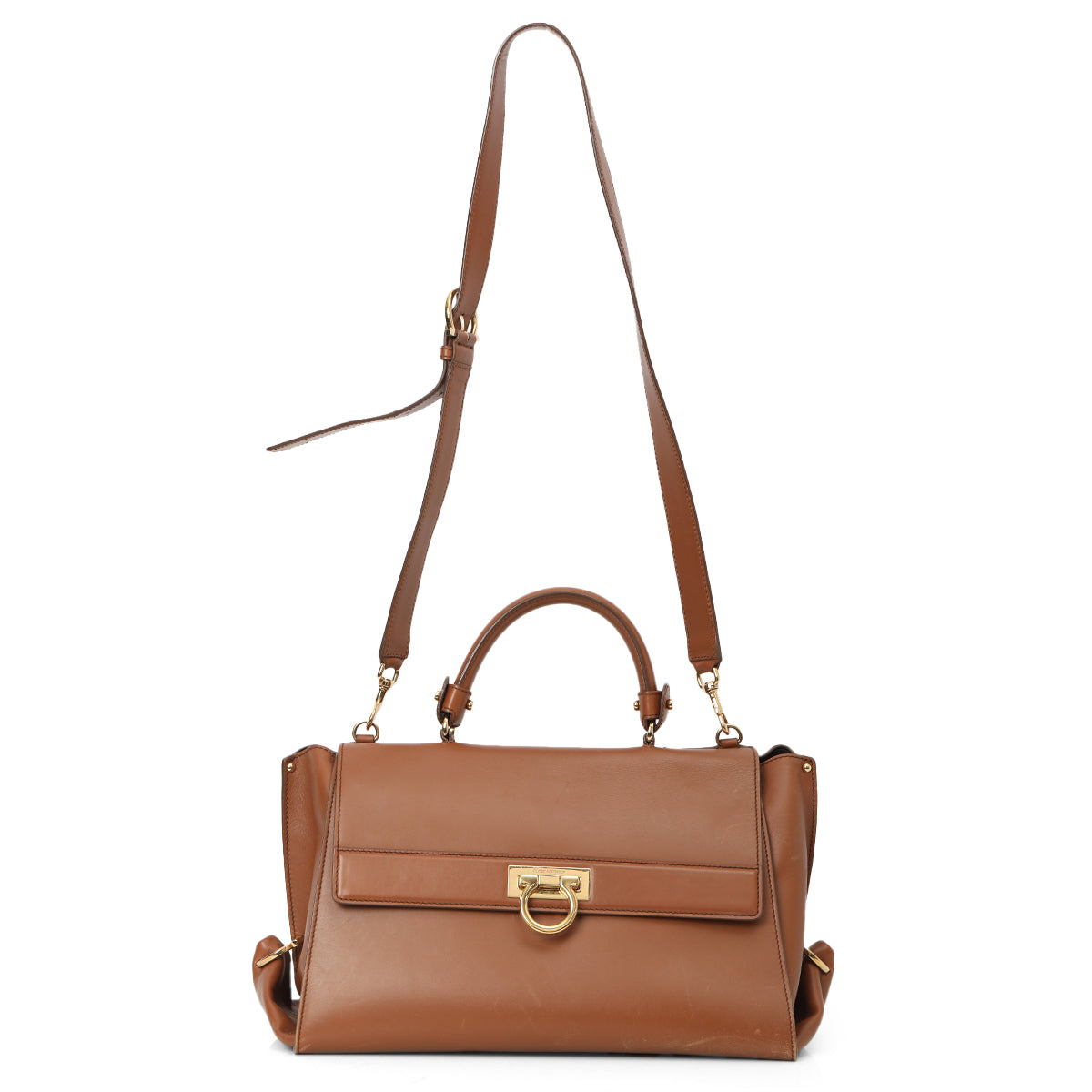 Sofia Leather Top Handle Bag Large