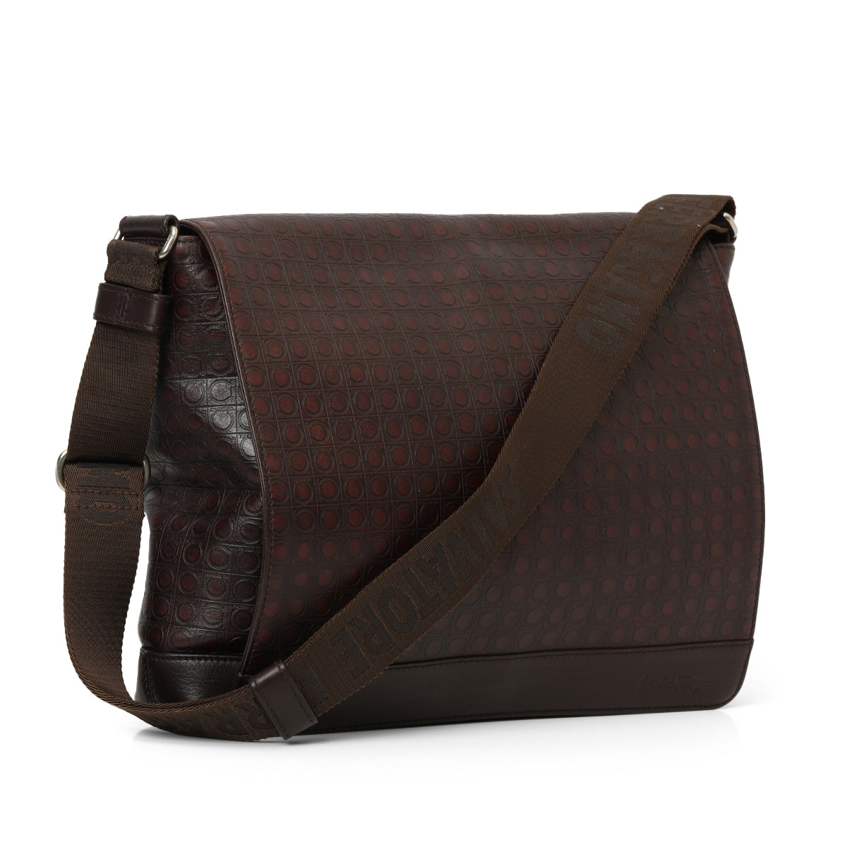 Brown Leather Messenger Bag One Size