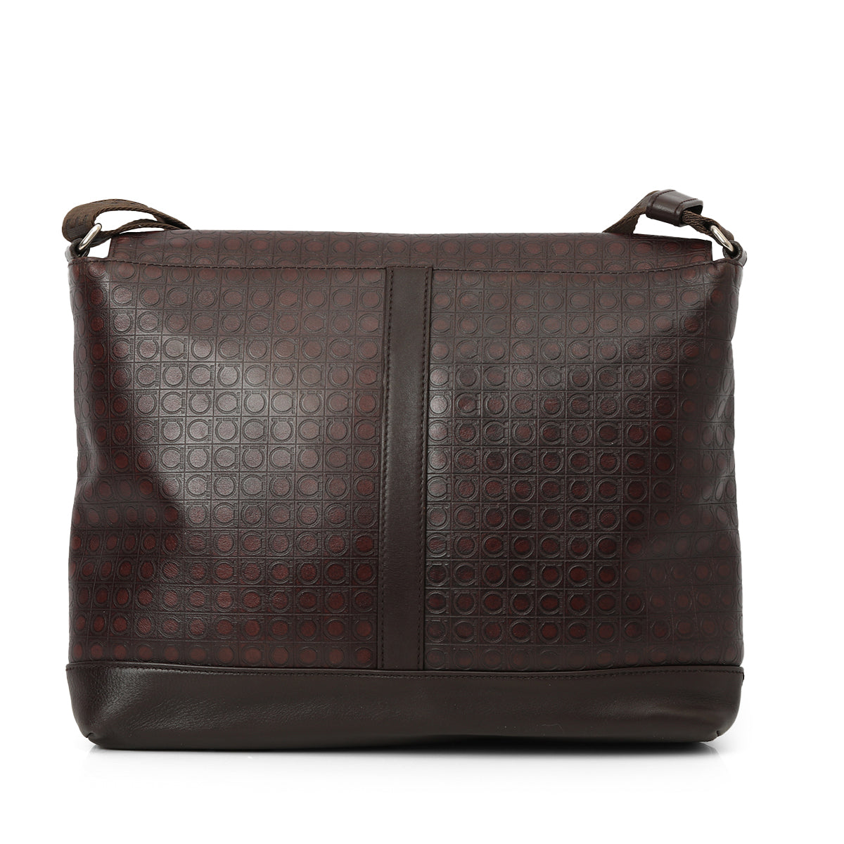 Brown Leather Messenger Bag One Size