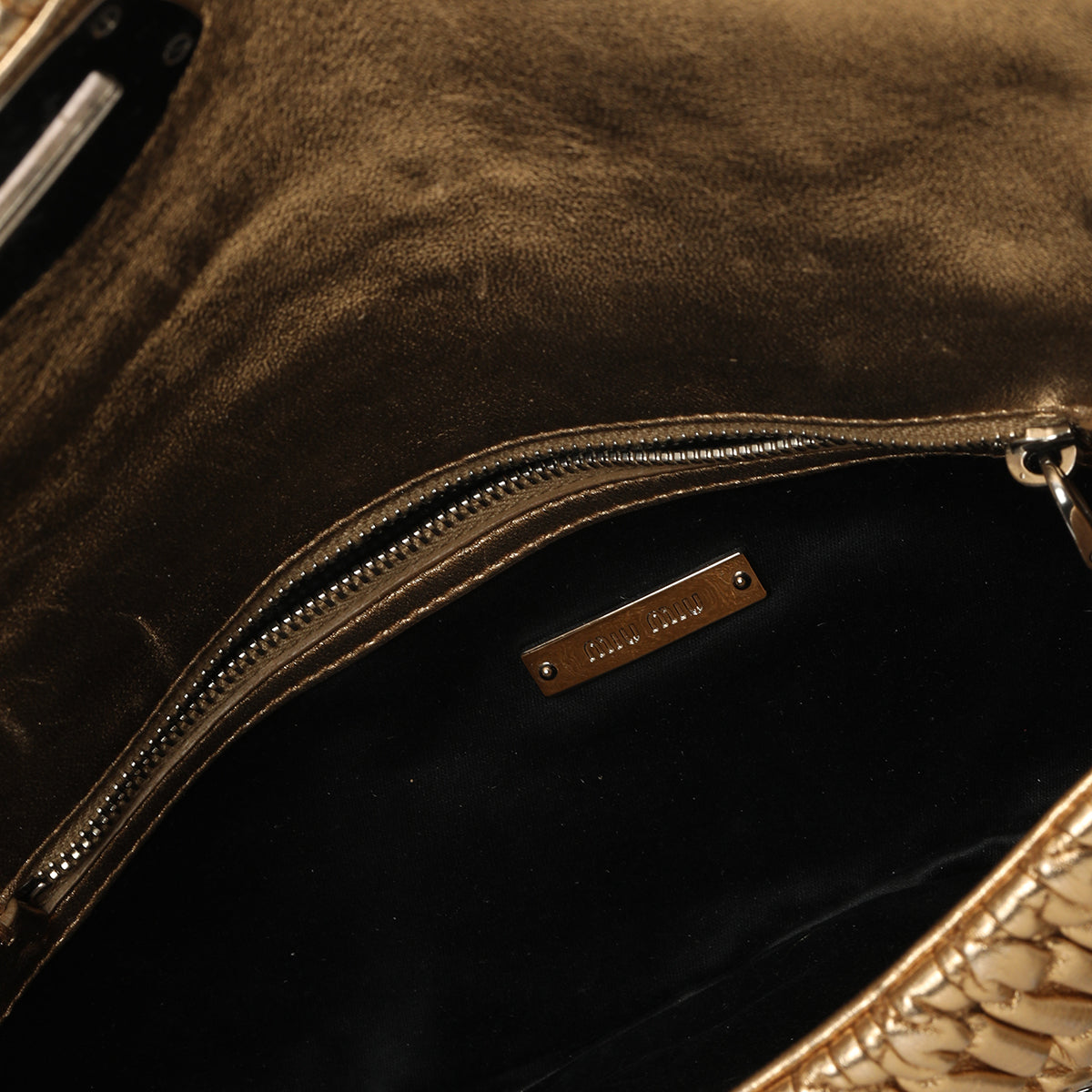 Golden Cloquet Quilted Nappa Leather Crystal Shoulder Bag Medium