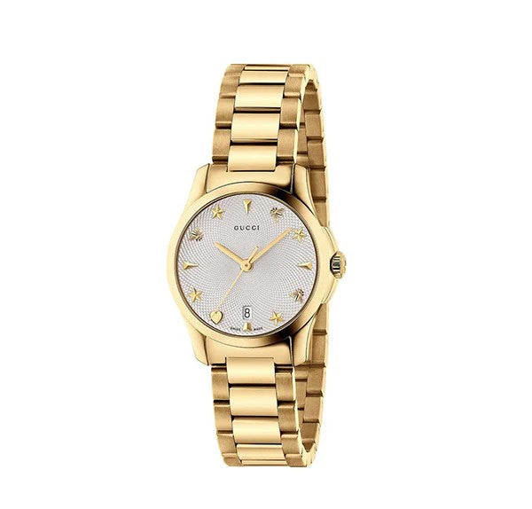 Cream Gold Plated Stainless Steel G - Timeless Womens Watch - 27mm
