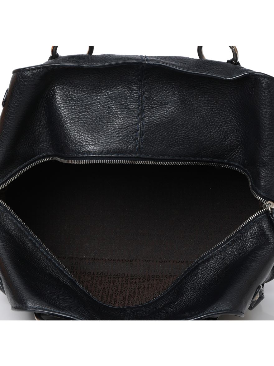 Black Pebbled Leather Classic Tote One Size