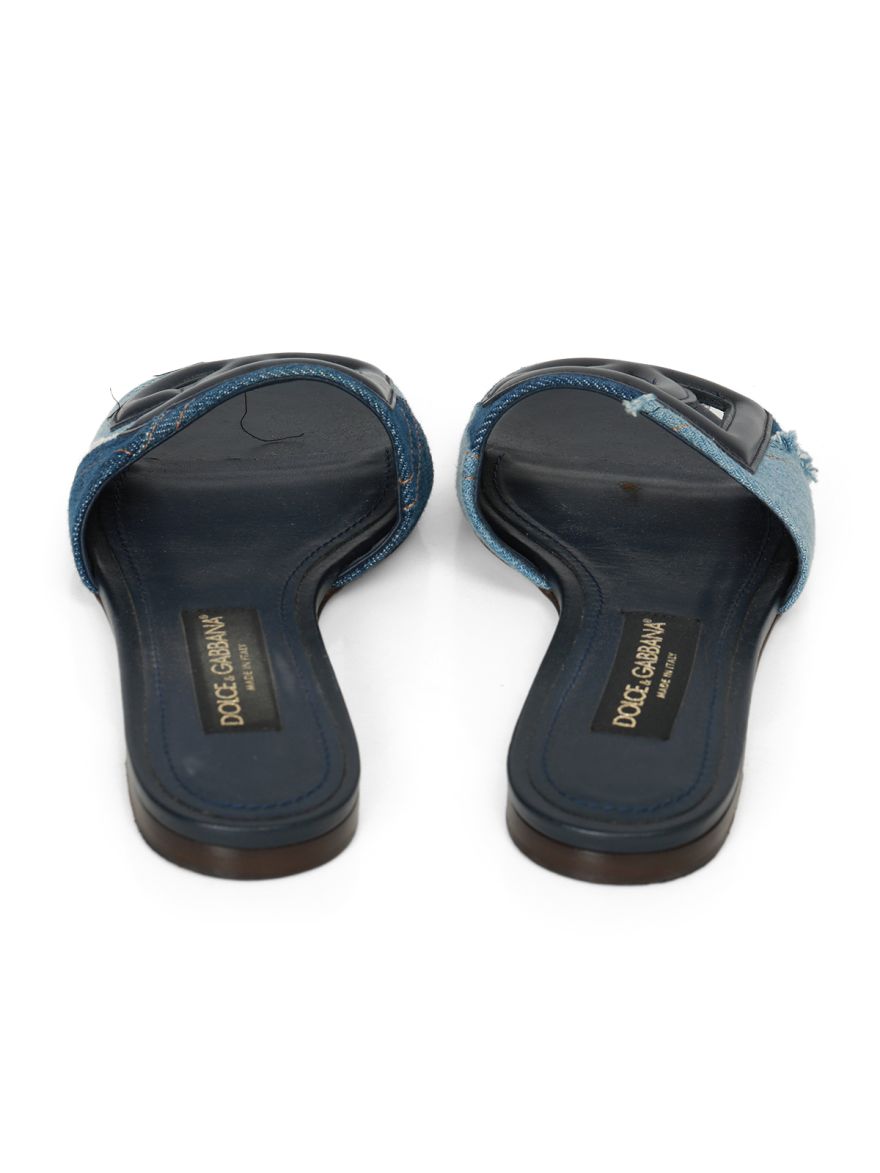 Patchwork Denim Flats - 38.5