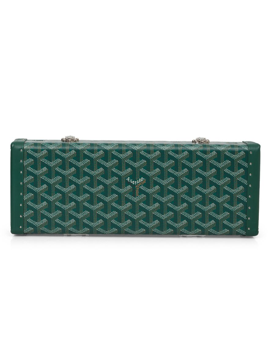 Green Chevron Print Coated Canvas Saint Honore Clutch Bag One Size