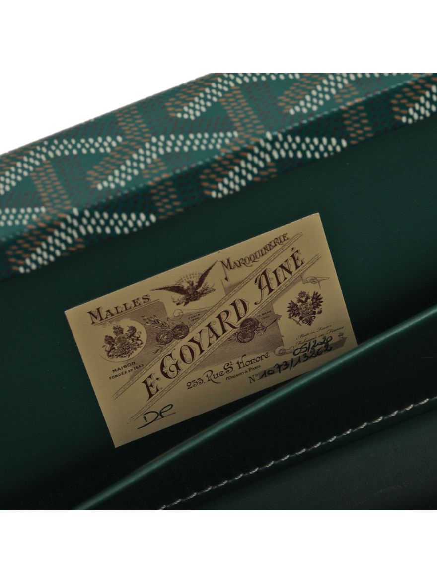 Green Chevron Print Coated Canvas Saint Honore Clutch Bag One Size