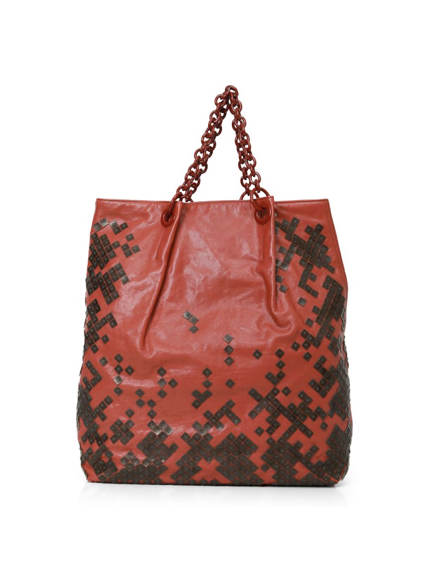 Leather Mosaico Laque Tote One Size