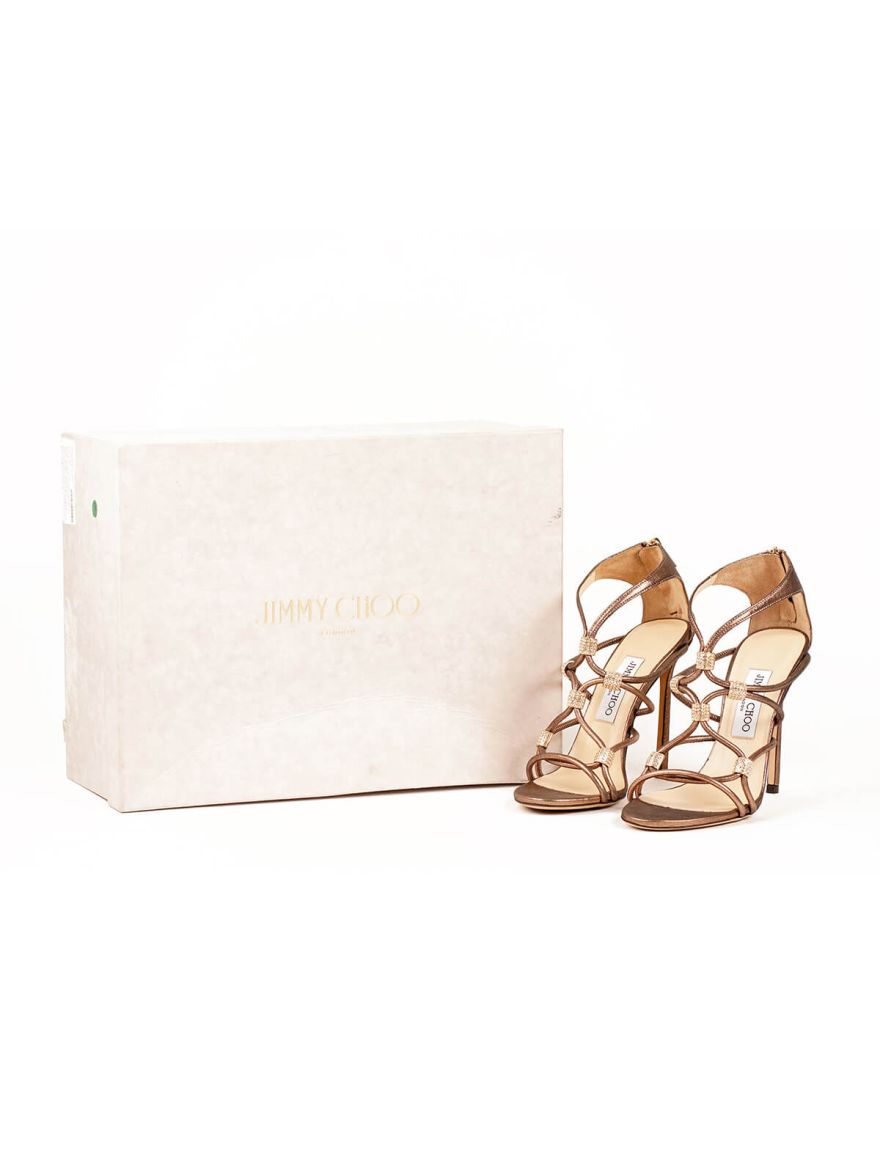 Copper Criss Cross Heels/Size-37EUR