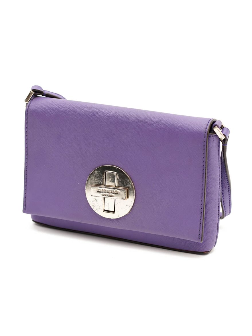 Newbury Lane Sally Purple Leather Crossbody