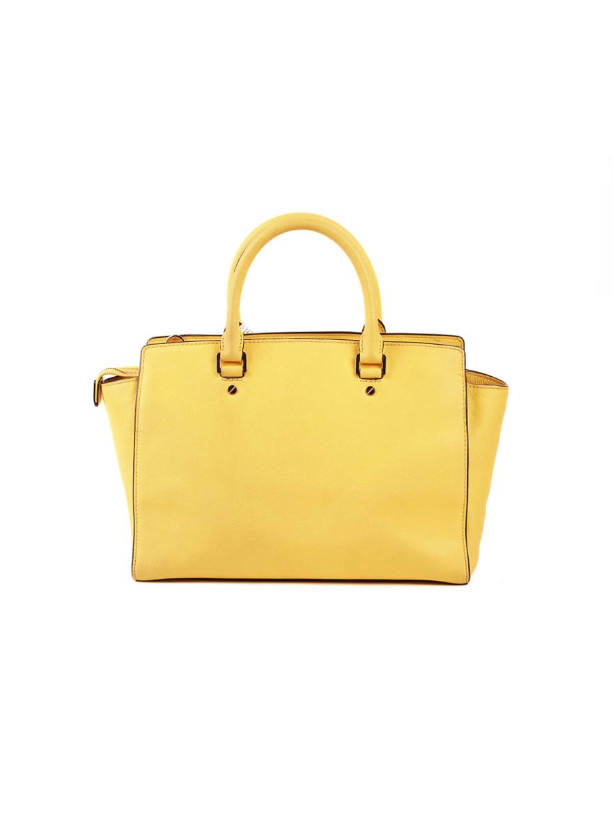 Leather Ciara Yellow Satchel Messenger Bag