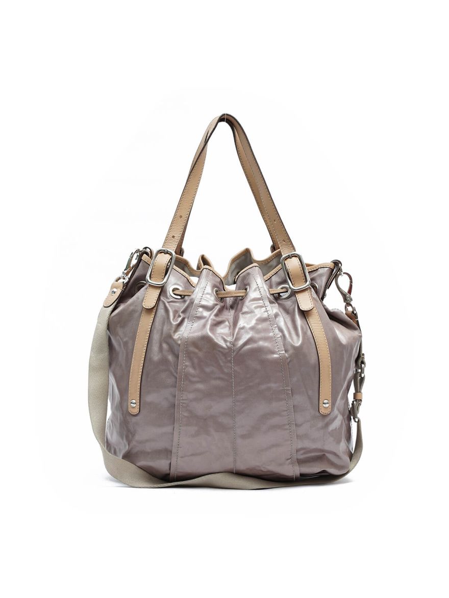 Tod's Coated Canvas/Leather Trim Bucket Bag