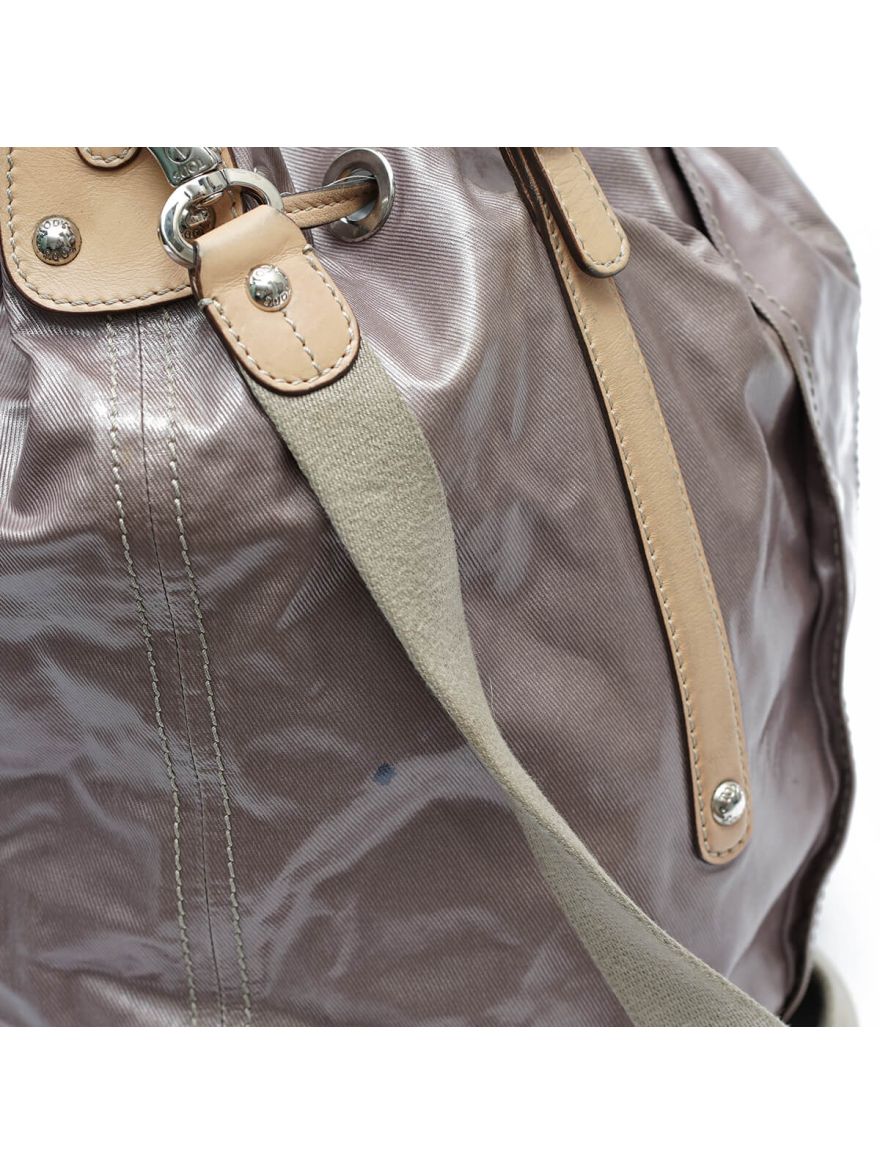 Tod's Coated Canvas/Leather Trim Bucket Bag