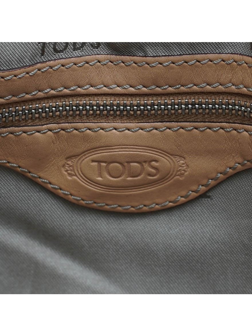 Tod's Coated Canvas/Leather Trim Bucket Bag