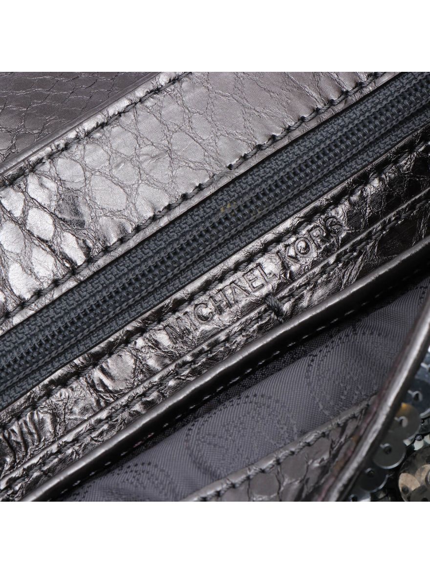 Grey Sequins Shoulder Bag