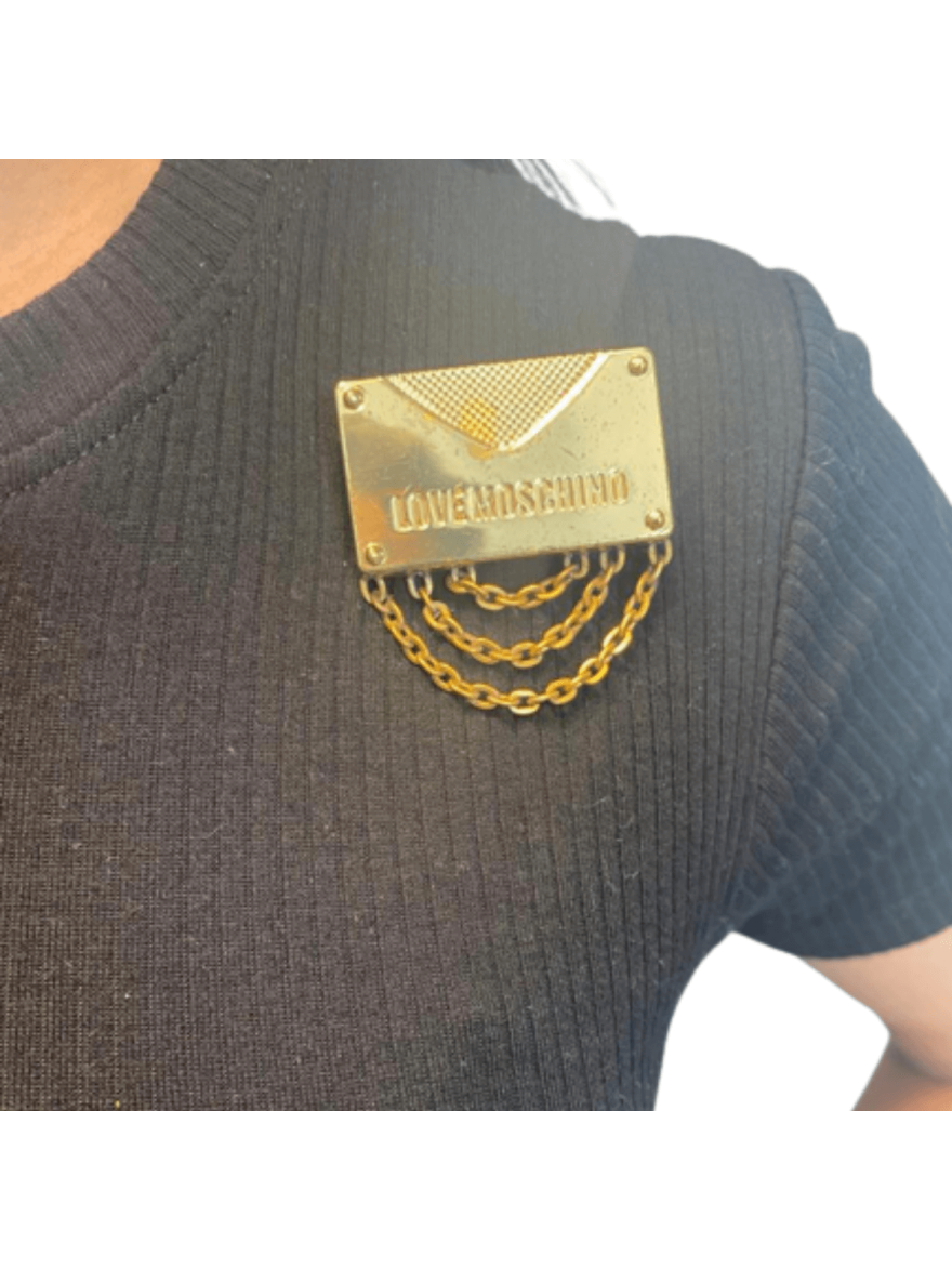 Love Gold Plated Brooch