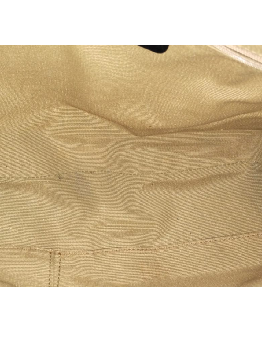 Black Canvas Leather Trims Shoulder Bag