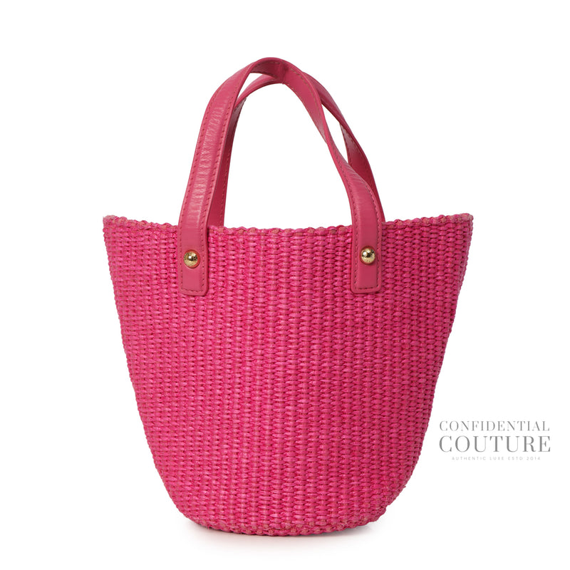 Fuchsia Straw Handbag With Patch And Maxi-DG Logo