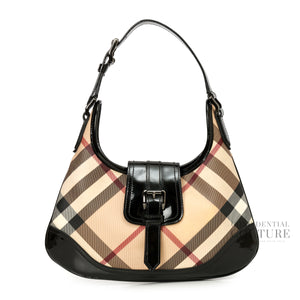 Black/Beige Nova Check Brooke Hobo Bag