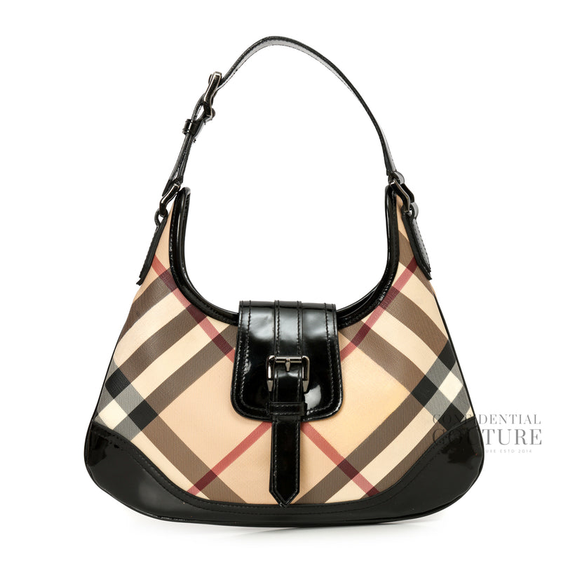 Black/Beige Nova Check Brooke Hobo Bag