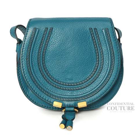 Teal Leather Mini Marcie Crossbody Bag