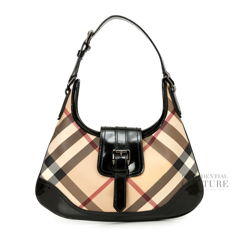 Black/Beige Nova Check Brooke Hobo Bag