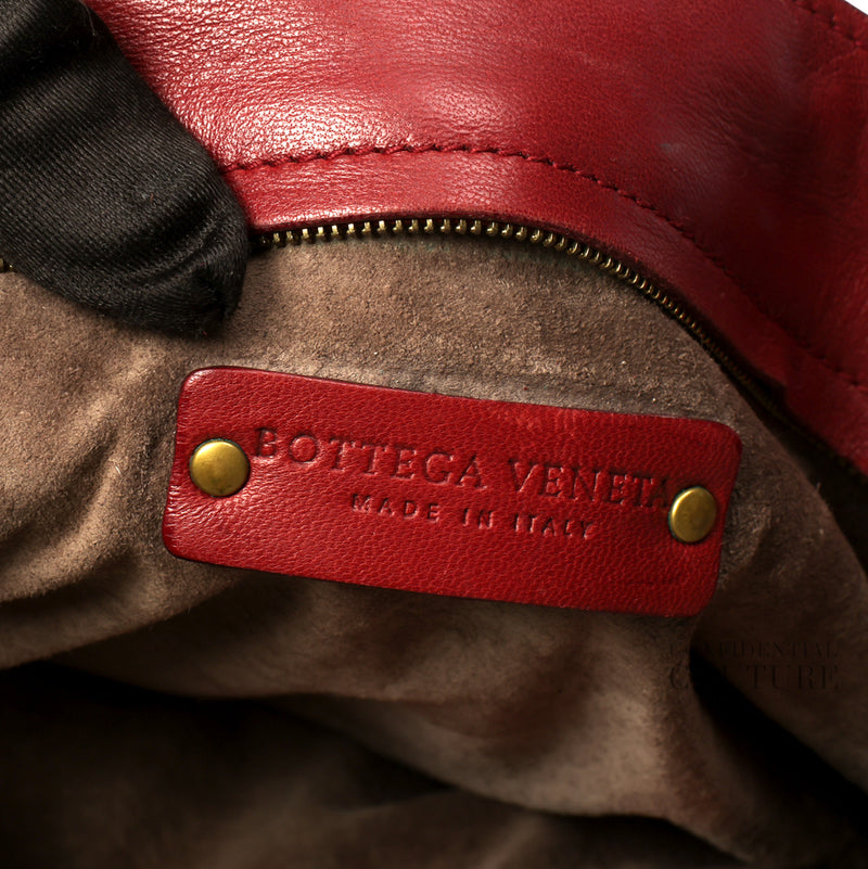 Maroon Intrecciato Woven leather crossbody bag