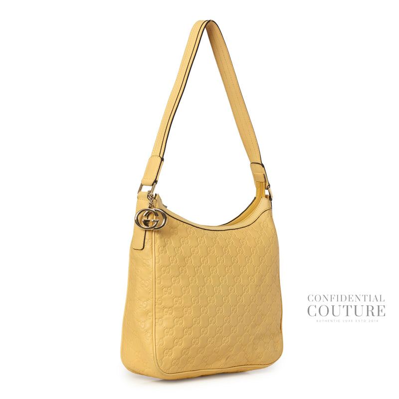 Yellow GG Guccissima Hobo Bag