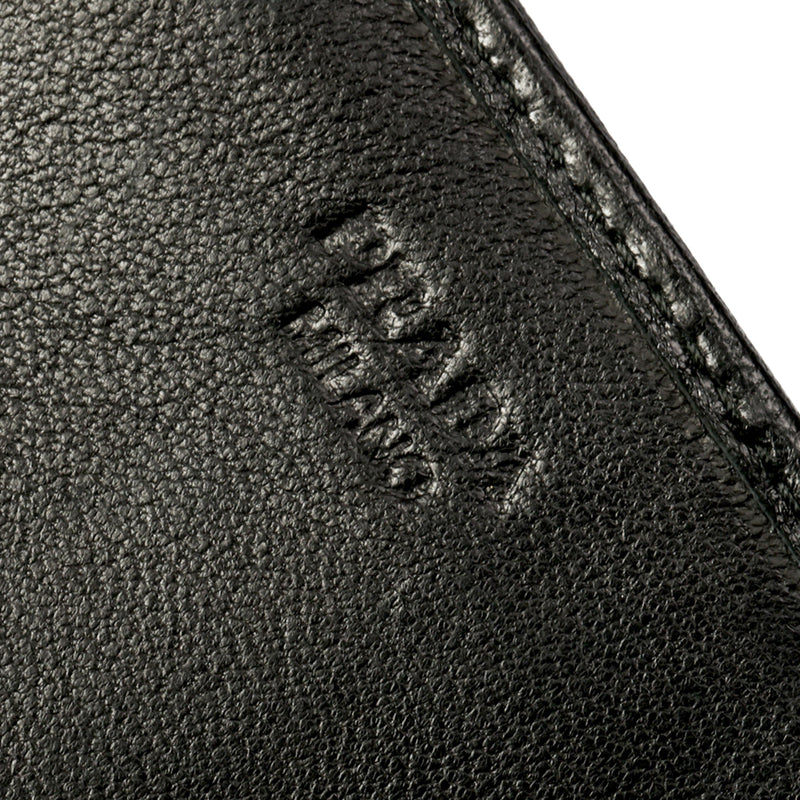 Black Nappa Gaufre Leather Continental Flap Wallet