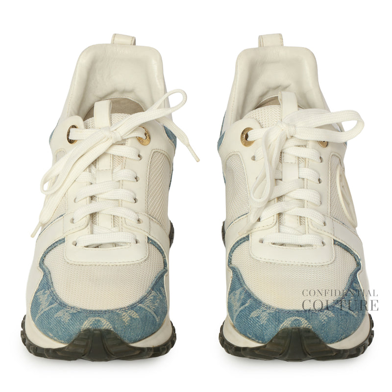 White and Blue Denim Run Away Sneakers LV 38 | US 8 | UK 5