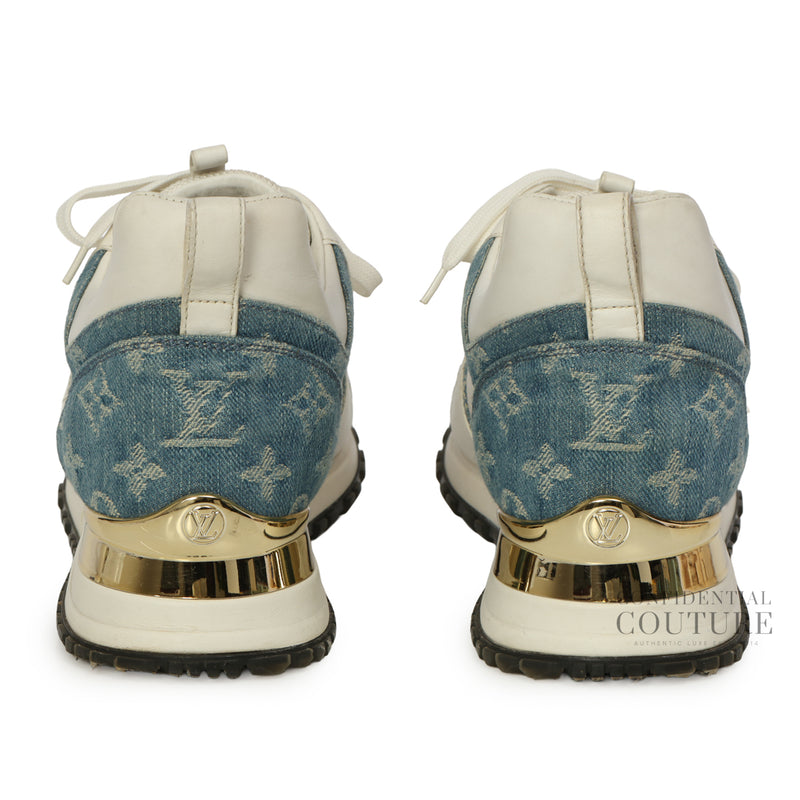 White and Blue Denim Run Away Sneakers LV 38 | US 8 | UK 5