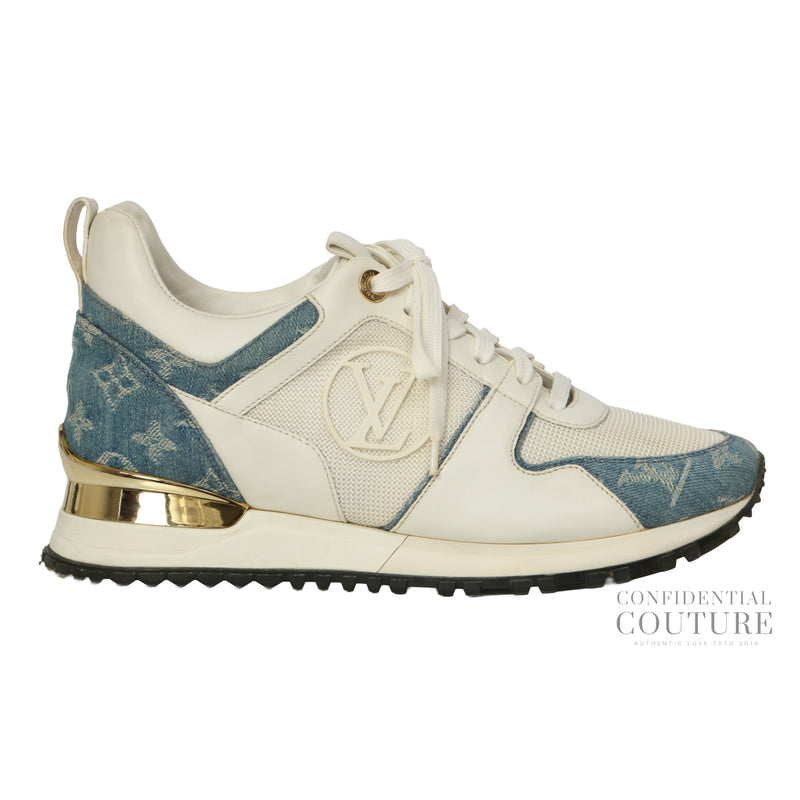 White and Blue Denim Run Away Sneakers LV 38 | US 8 | UK 5