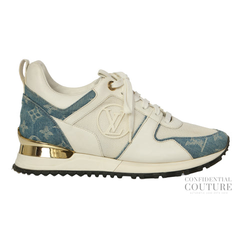 White and Blue Denim Run Away Sneakers LV 38 | US 8 | UK 5
