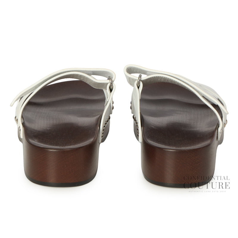 White/Brown Kos Clog Slides | EU 38 | UK 5 | US 7.5