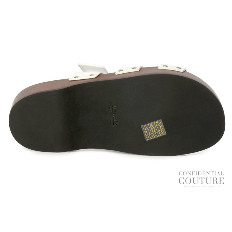 White/Brown Kos Clog Slides | EU 38 | UK 5 | US 7.5