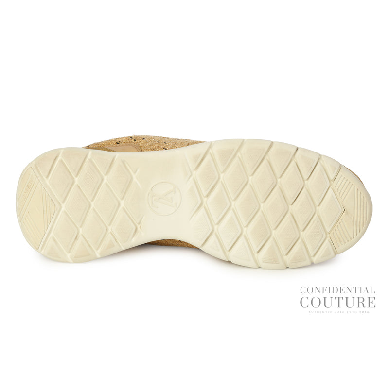 Aftergame Gold Lurex Fabric and Leather Sneakers | 37