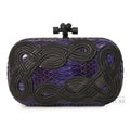 Purple Passameria Snakeskin Limited Edition Knot Clutch Bag