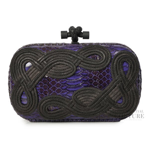 Purple Passameria Snakeskin Limited Edition Knot Clutch Bag