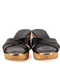 Black Patent Leather Panna Cork Mules Size:37.5