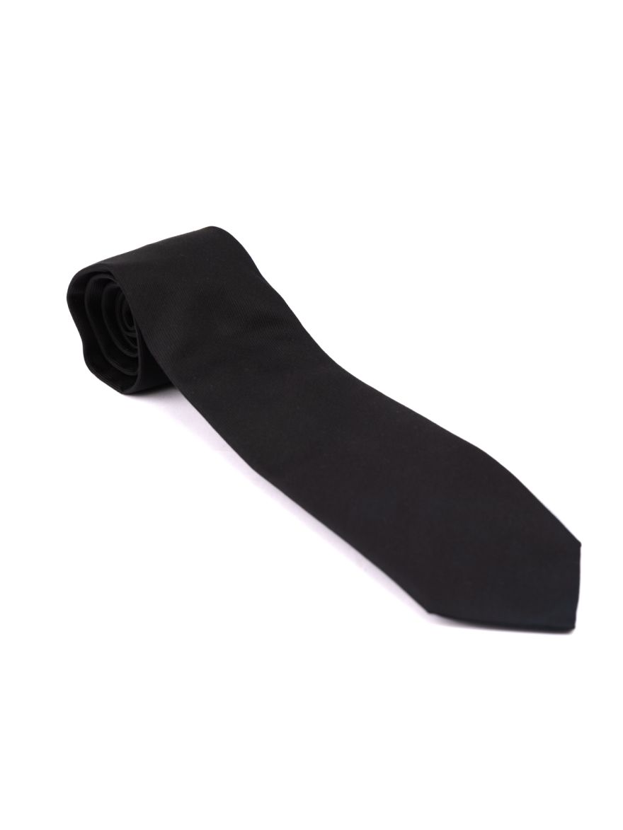 Black Rib Pattern Tie One Size