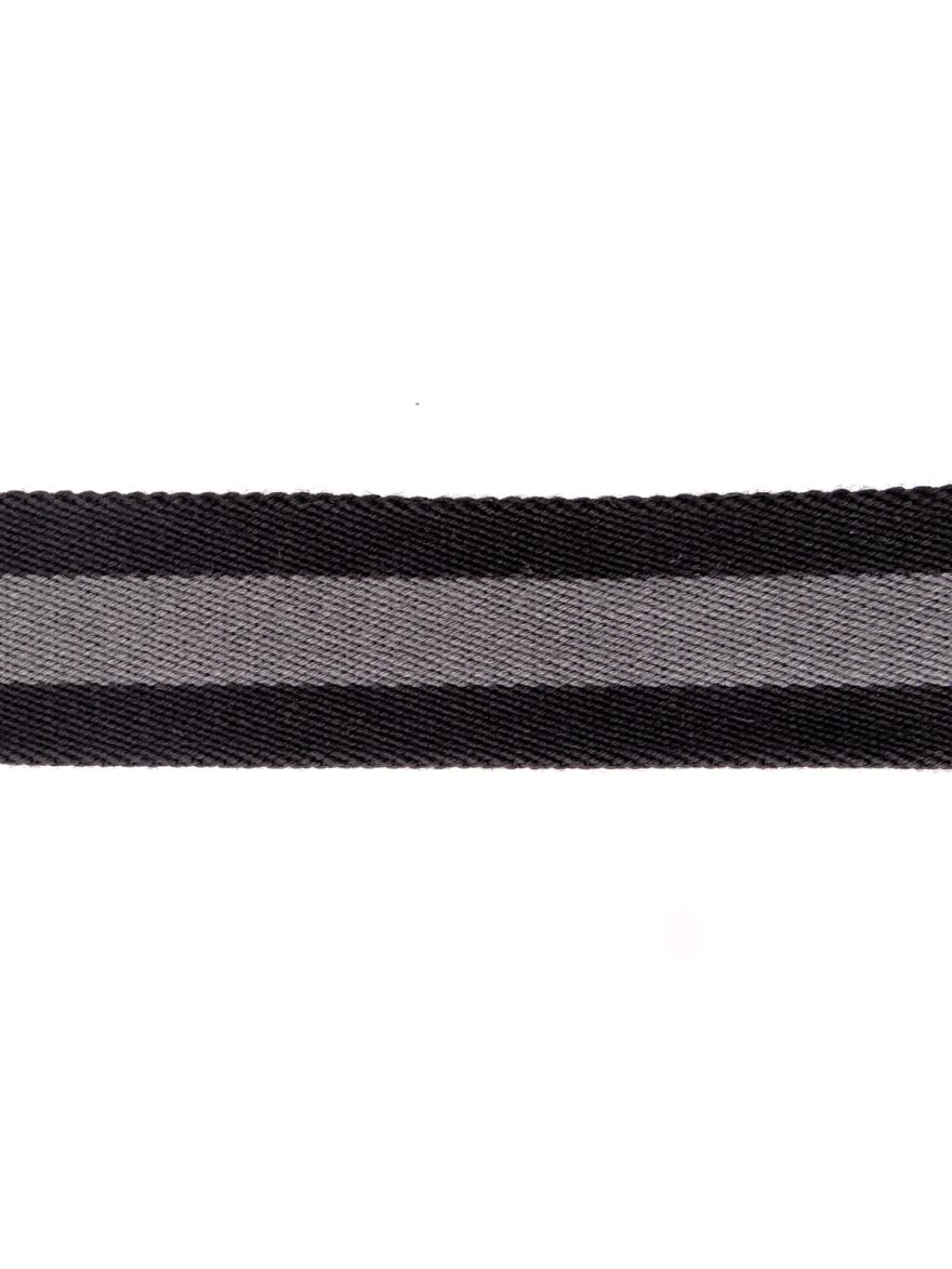 Black/Grey Canvas Stripe D Ring Belt Size 90/36